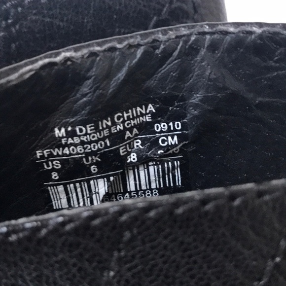 Fossil Peep Toe Leather Slingback Wedge US8 Black - Picture 2 of 8